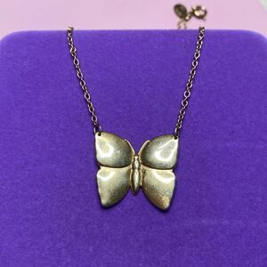 💛 Vintage Michele Lyne Gold Plated Butterfly Necklace